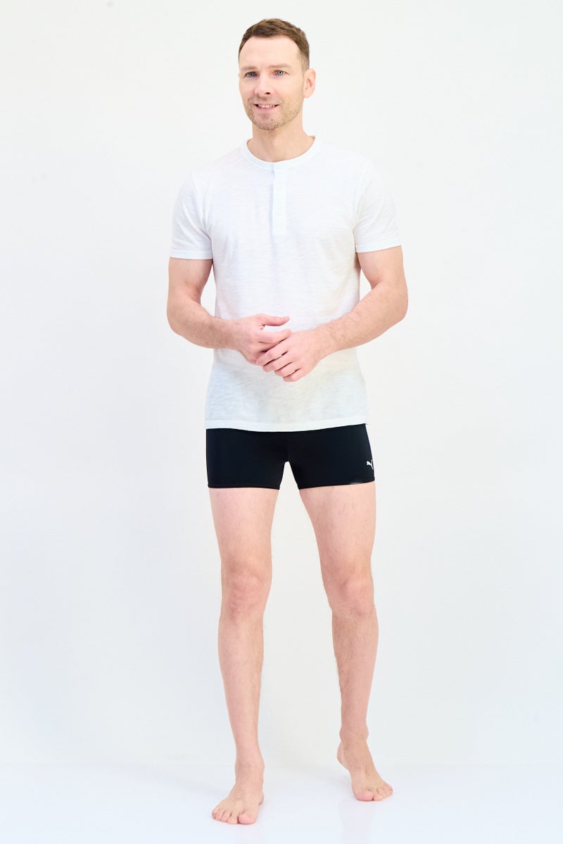 PUMA سراويل سباحة للرجال بشعار العلامة التجارية، أسود - Image 4